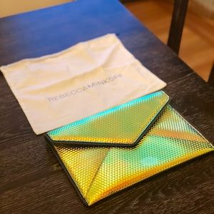 BRAND NEW Iridescent Rebecca Minkoff Leo Clutch